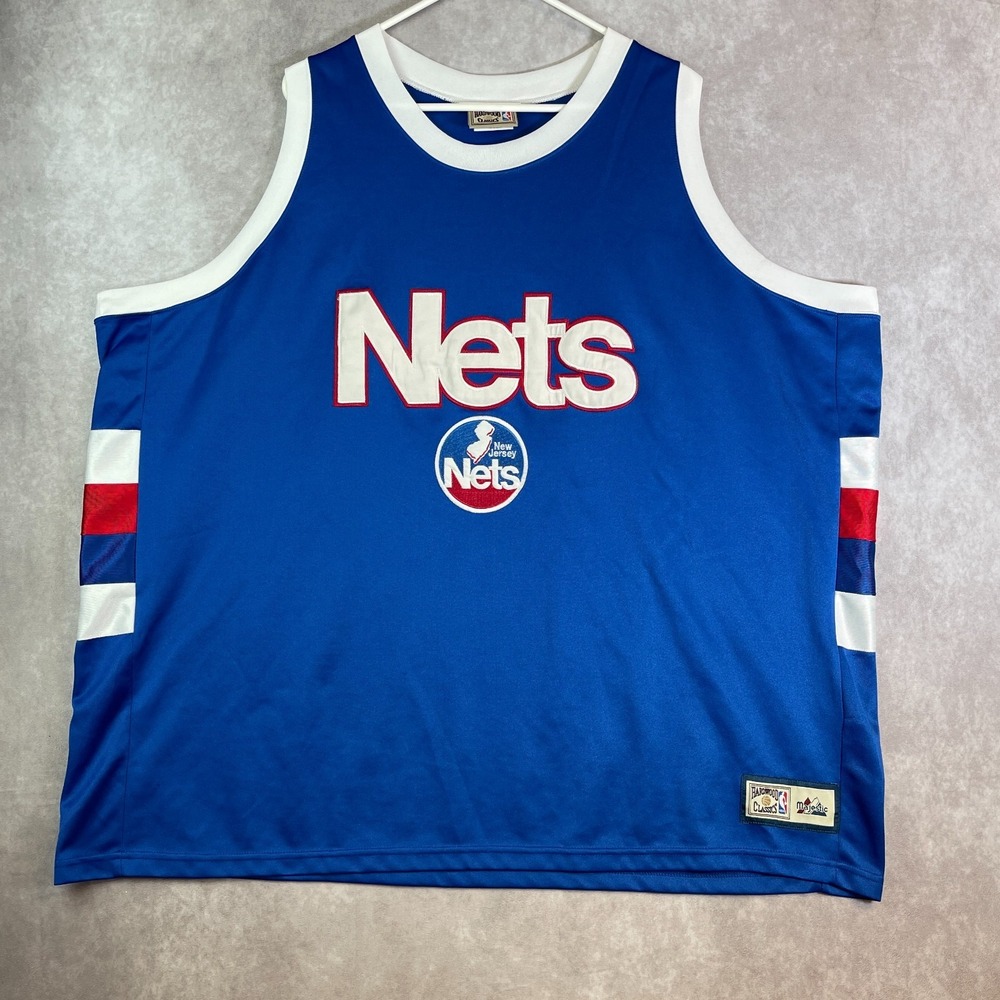 New Jersey Nets Basketball Jersey Mens 4XL Blue Hardwood Classics NBA Throwback